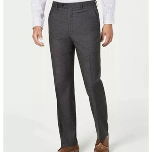 Alfani Mens Gray Stretch Check Slim Fit Stretch Pants 38W/ 32L NWT.